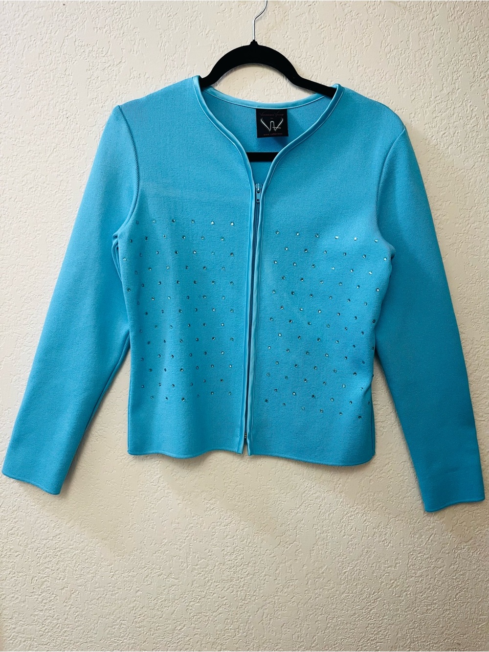 Y2k-Vintage Veronique Young (cardigan/ jacket turquoise/light blue size 10(M)